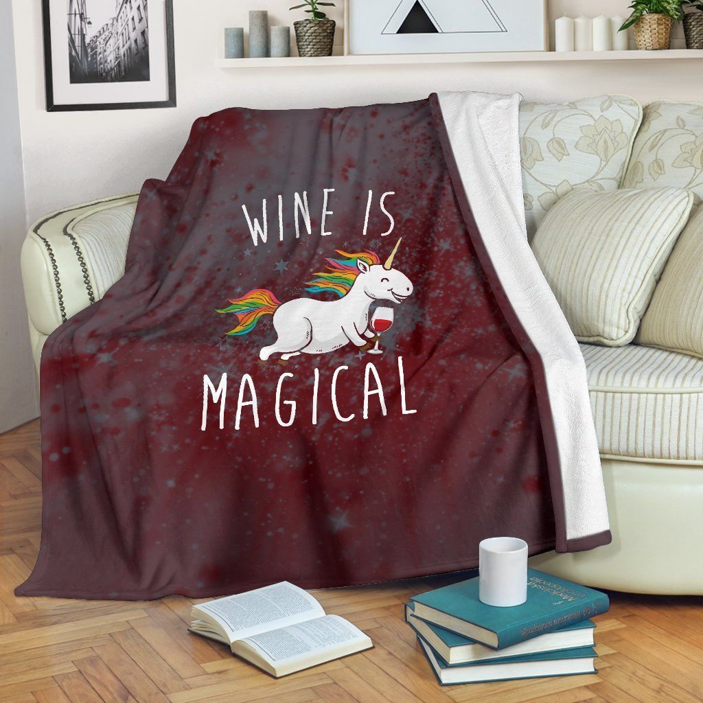 Wine Is Magical Sherpa Fleece Blanket