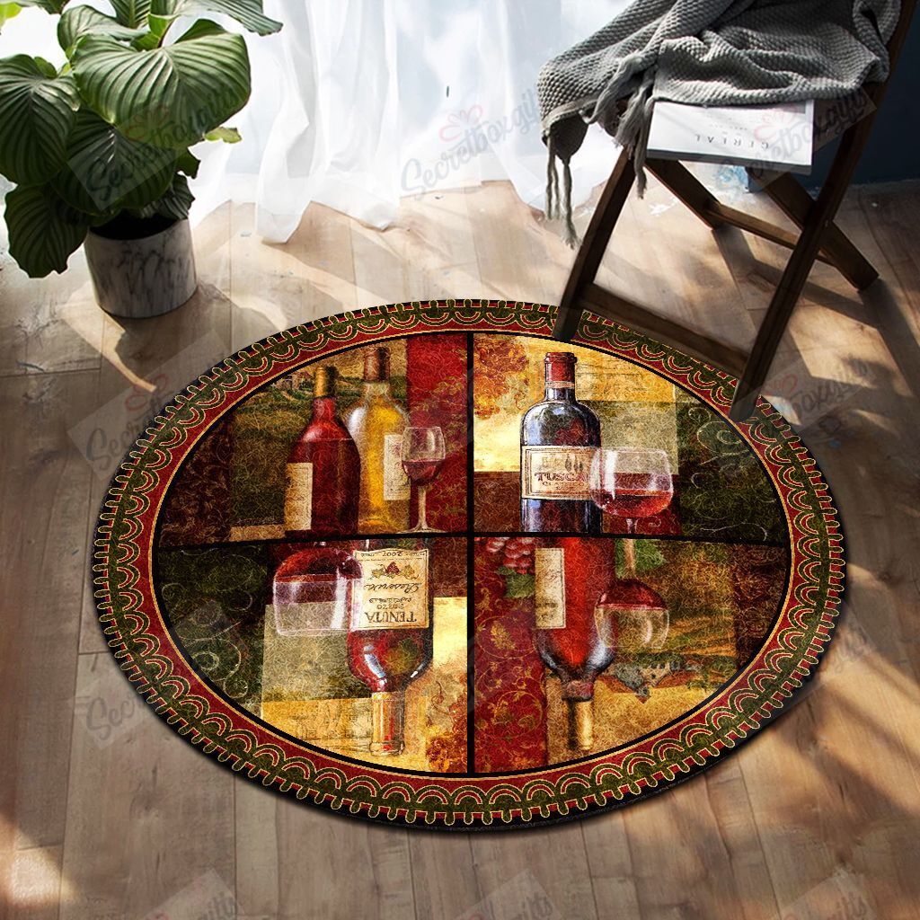 Wine Round Carpet