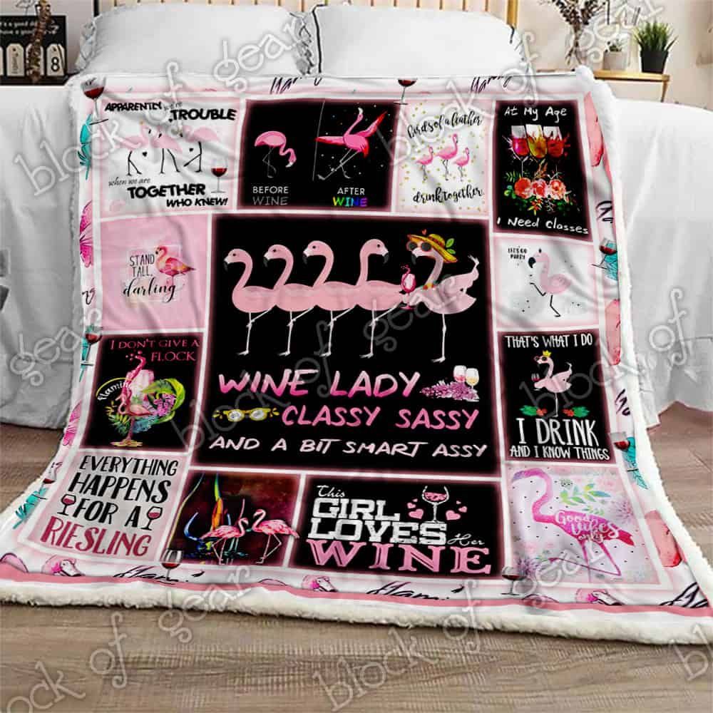 Wine Lady Fleece Blanket