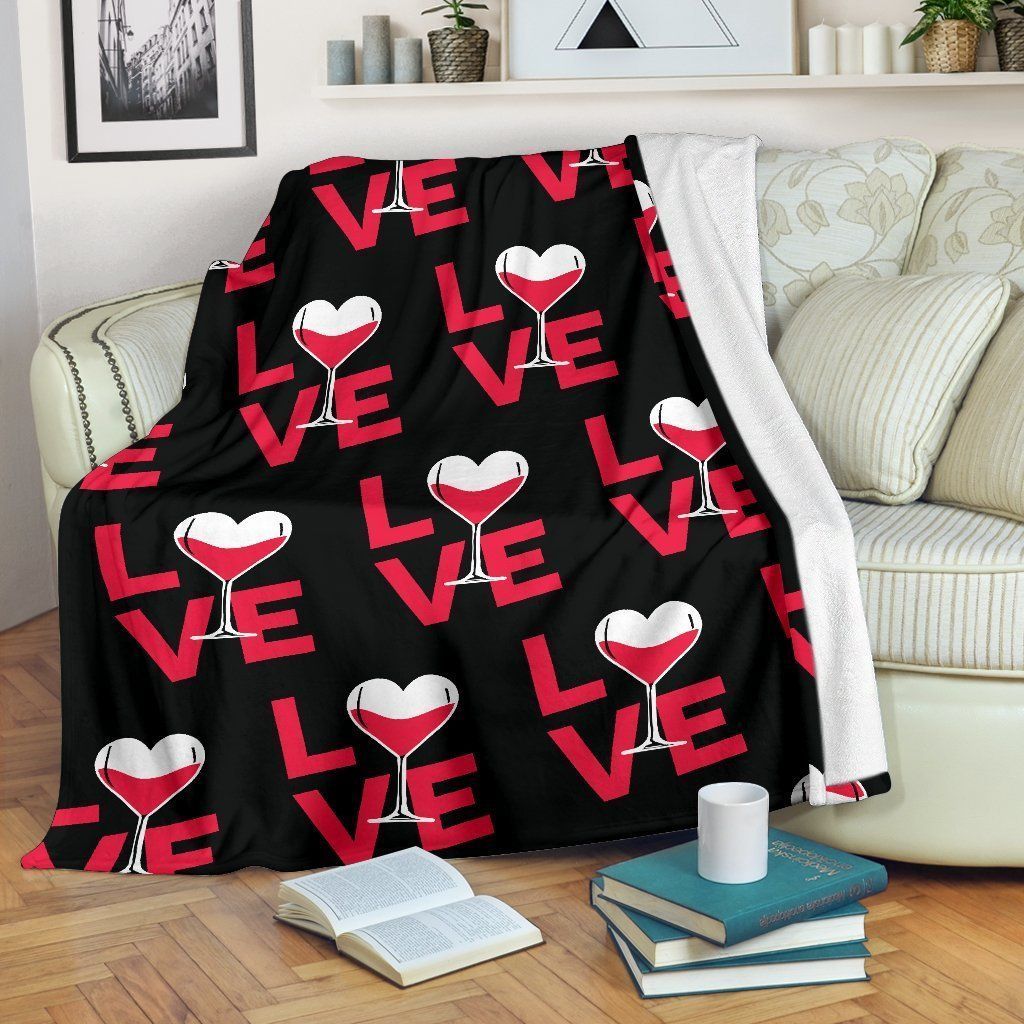 Wine Love Sherpa Fleece Blanket