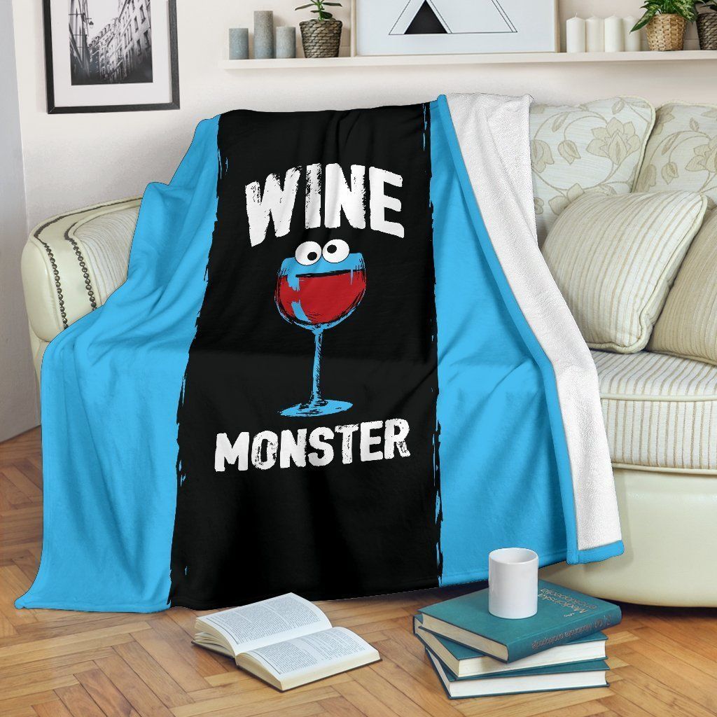 Wine Monster Sherpa Fleece Blanket