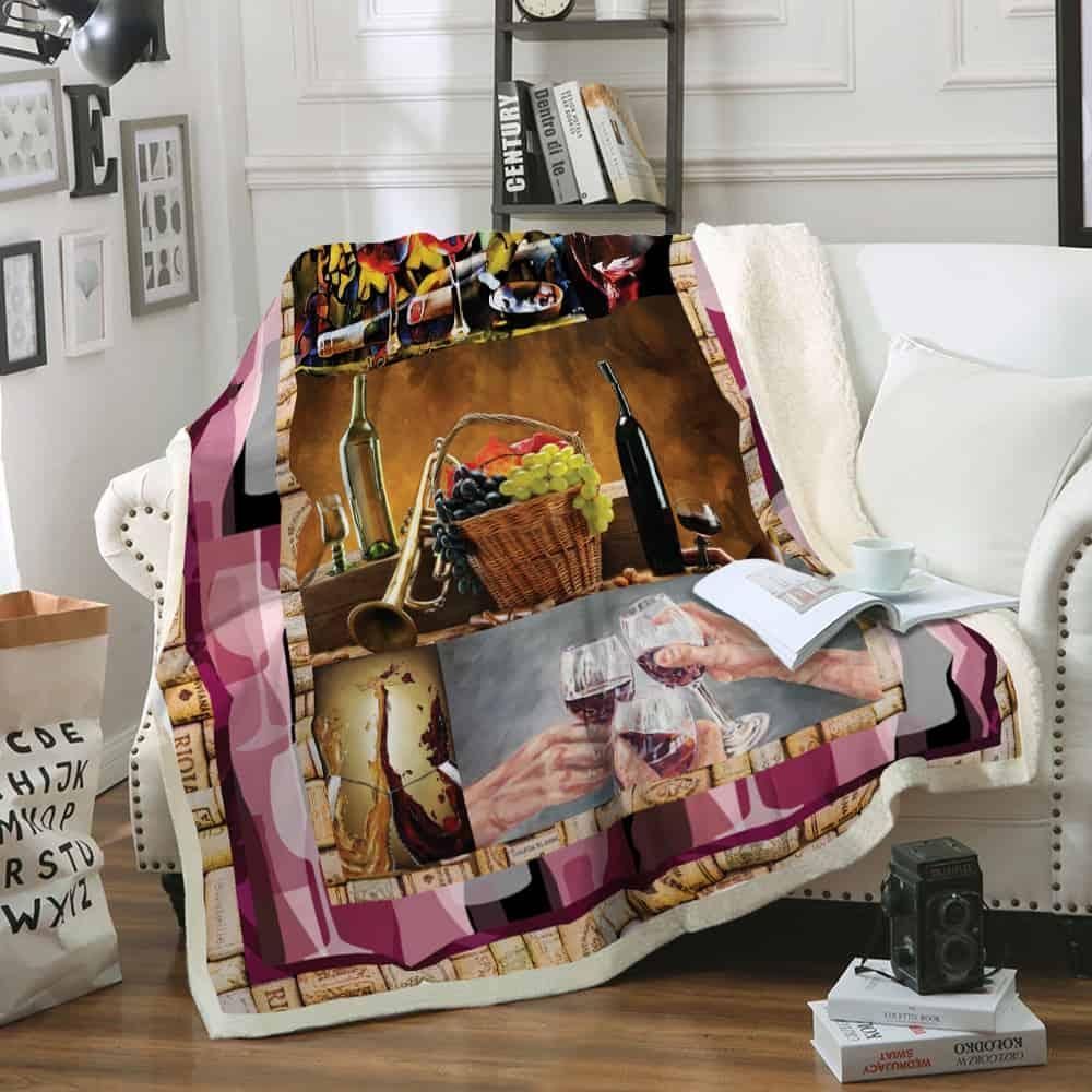 Wine Not Sherpa Fleece Blanket