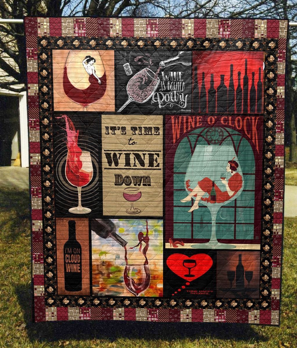 Wine Wine Down GS-CL-DT2906 Quilt Blanket