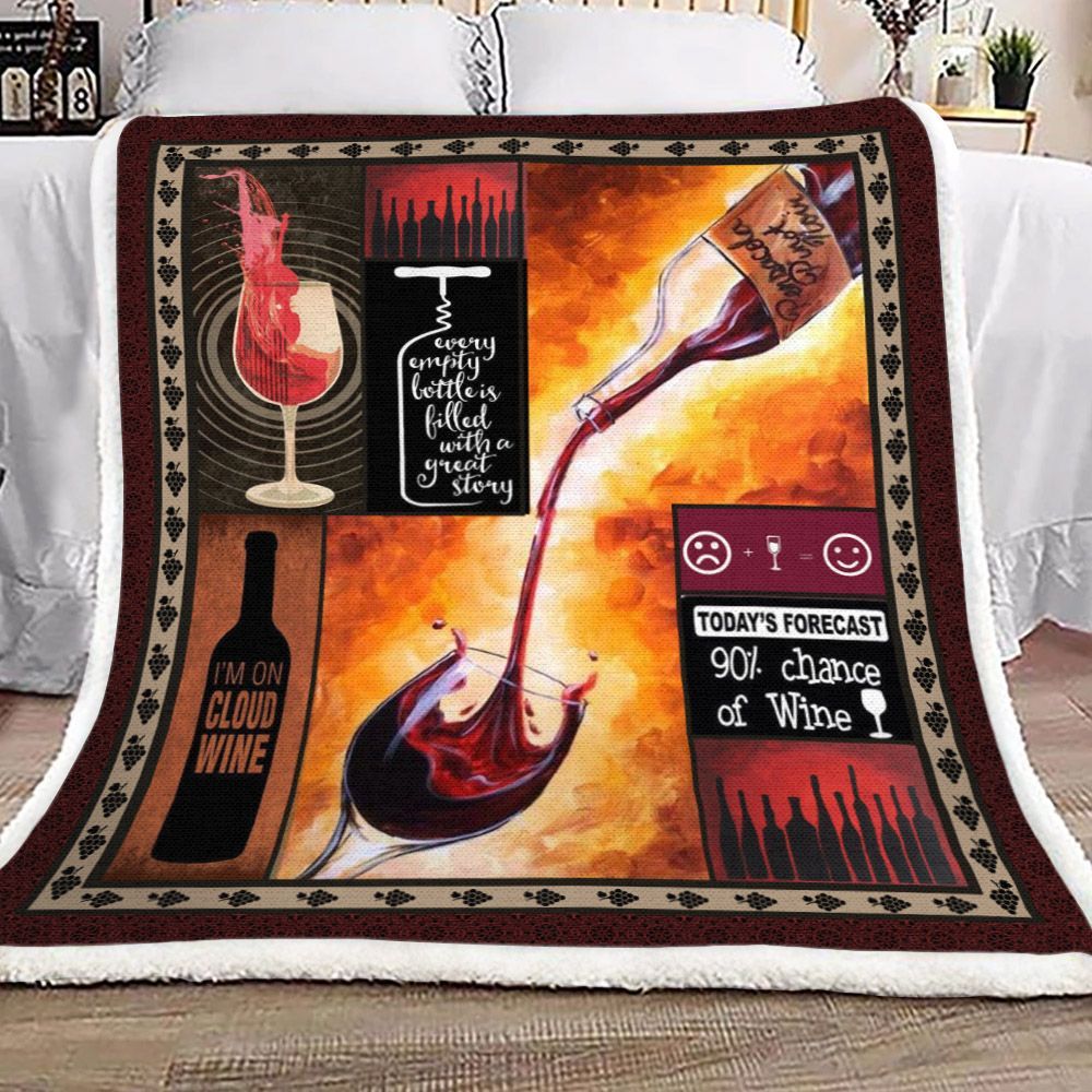 Wine Sherpa Fleece Blanket