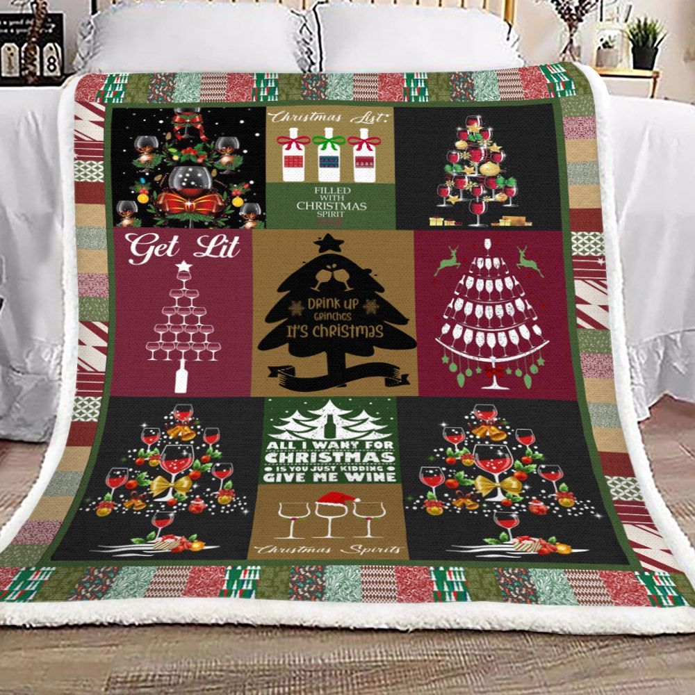 Wine Sherpa Fleece Blanket