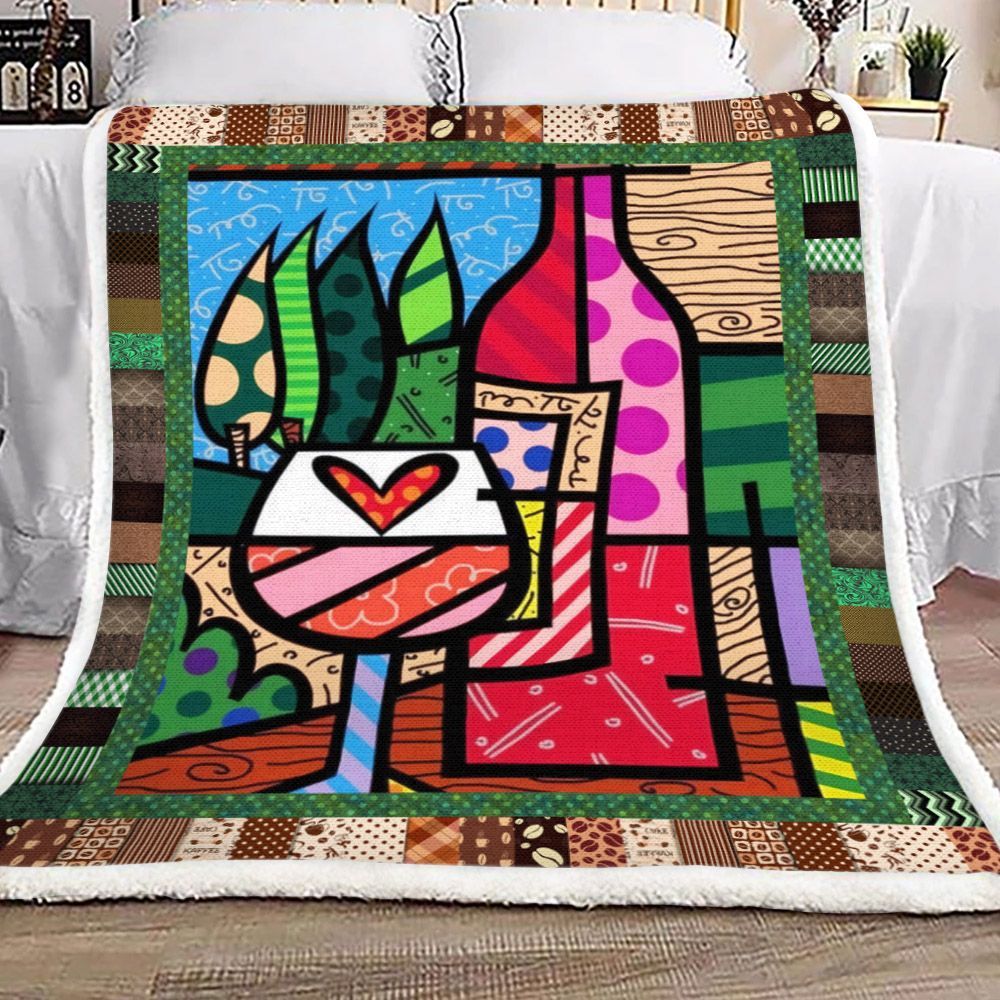 Wine Sherpa Fleece Blanket