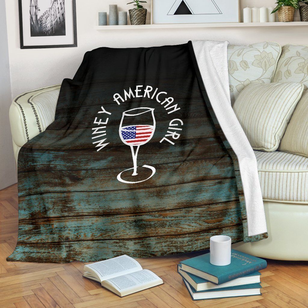 Winey American Girl Sherpa Fleece Blanket