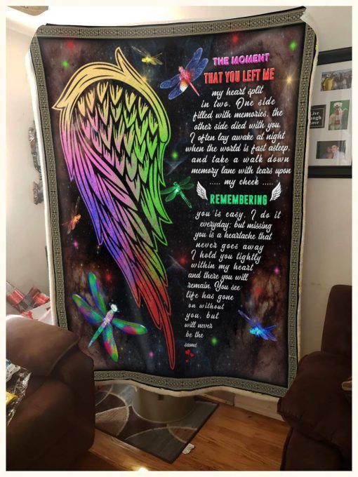 Wing Angel Dragonfly The Moment That You Left Me Sherpa Fleece Blanket