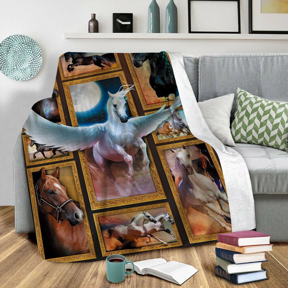 Wing Horse Sherpa Fleece Blanket