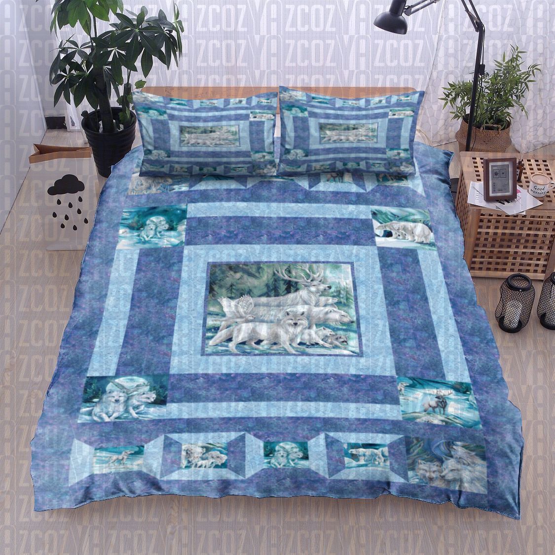 Winter Animal Deer Polar Bear Bedding Set