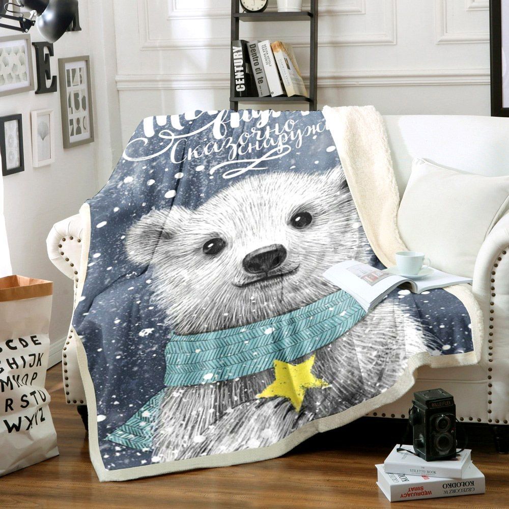Winter Animal Sherpa Fleece Blanket