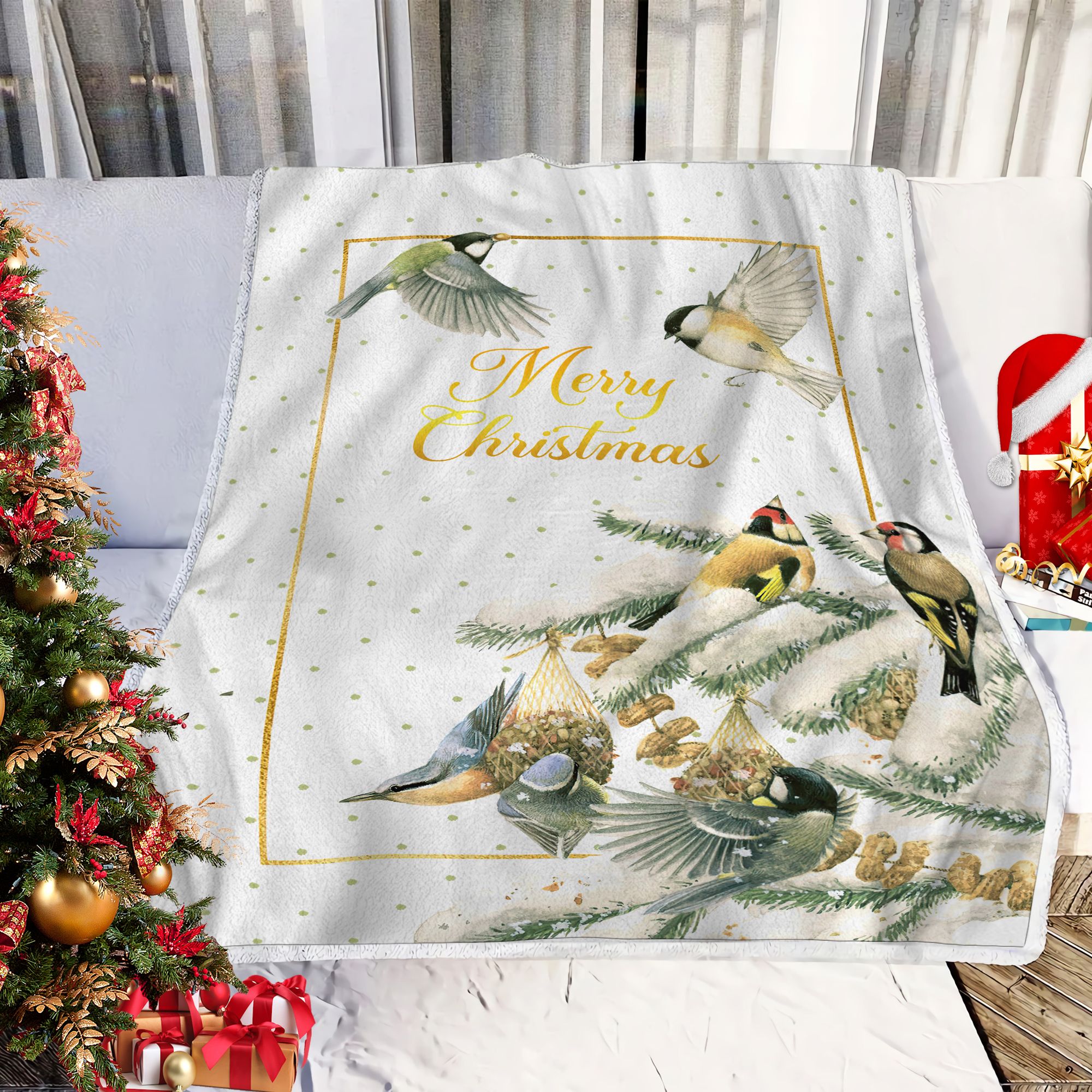 Winter Bird Fleece Blanket