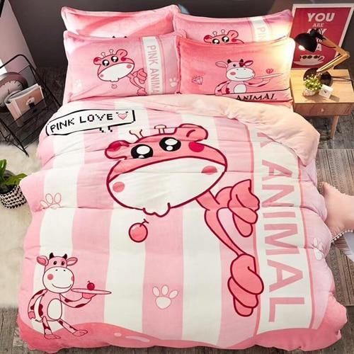 Winter Cartoon Cow Bedding Set