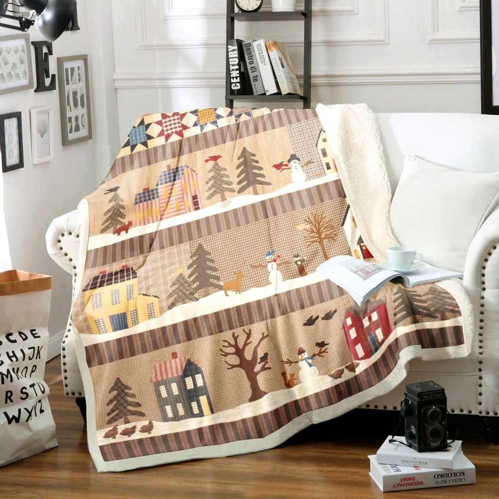 Winter Christmas Sherpa Fleece Blanket
