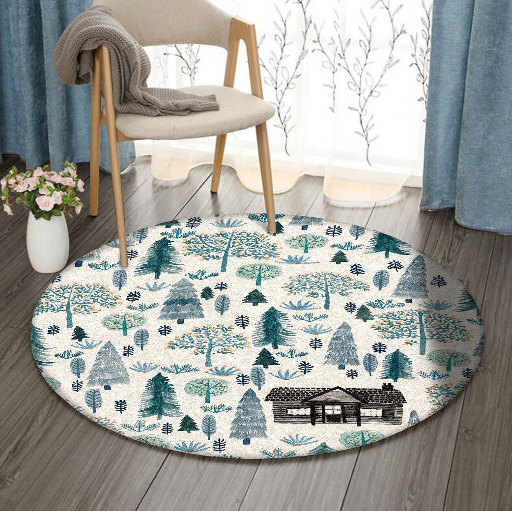 Winter Tree Round Carpet