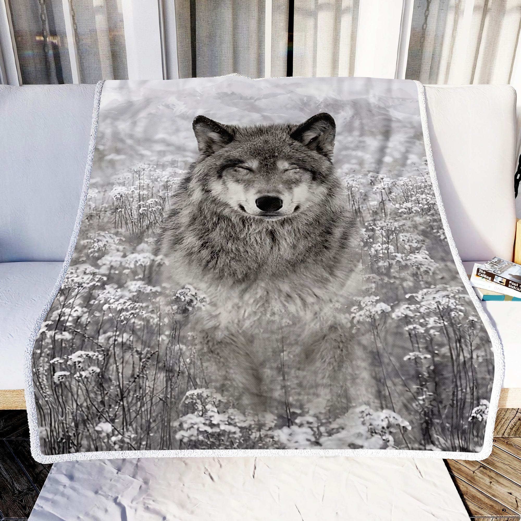 Winter Wolf Fleece Blanket