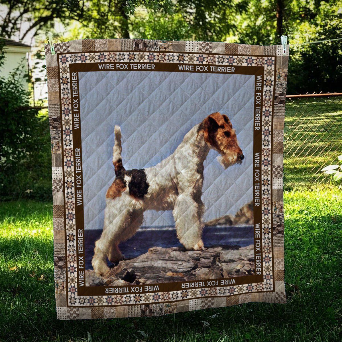 Wire Fox Terrier Sea Quilt Blanket Dhc09122026Dd