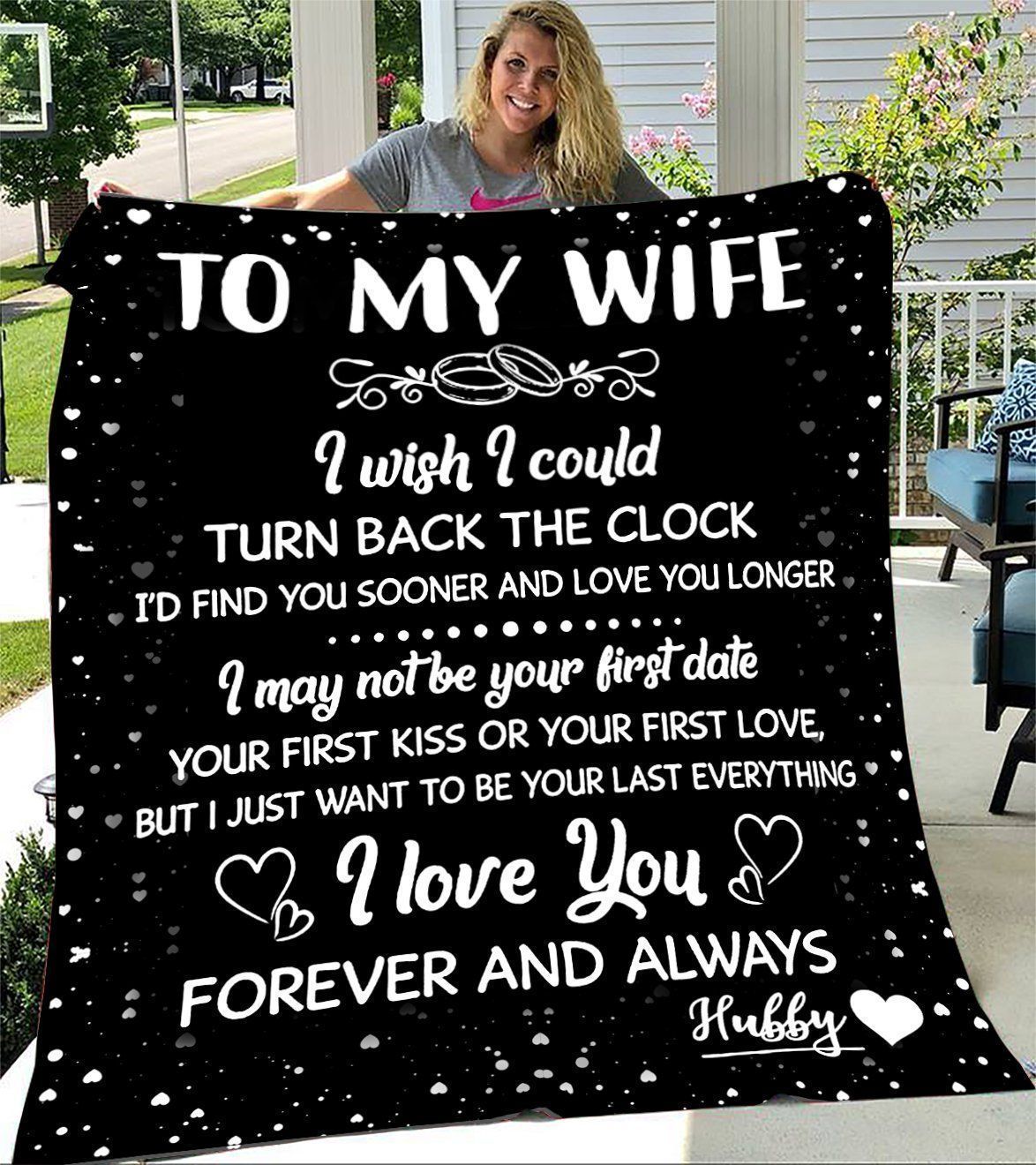 Wish I Could Turn The Clock Back Fleece Blanket Gift For Wife