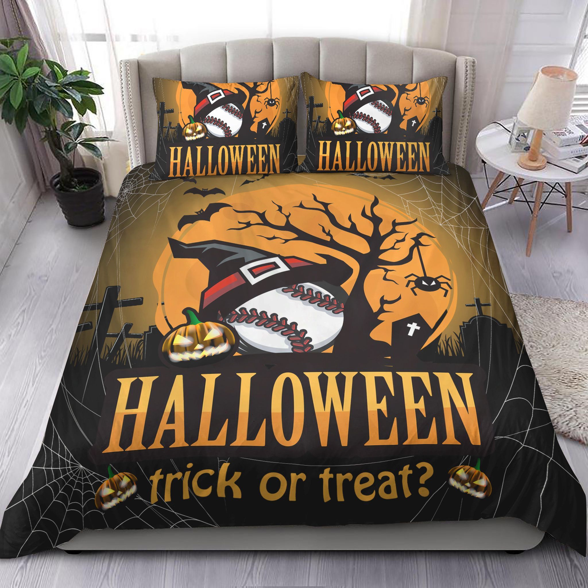 Witch Baseball Trick Or Treat Bedding Set