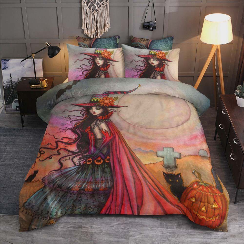 Witch Cotton Bed Sheets Spread Comforter Bedding Set