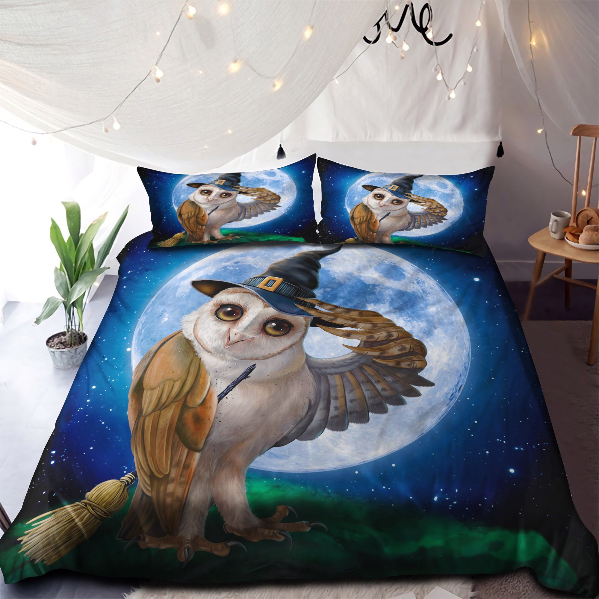 Witch Owl Hello My Friend Bedding Set