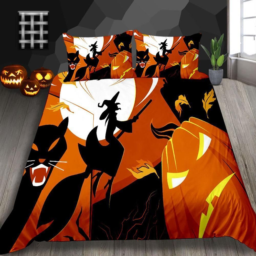 Witch Ride Broom Printed Bedding Set