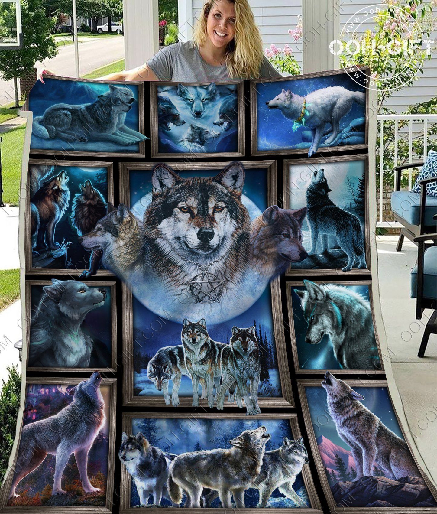 Witch Wolf Sherpa Fleece Blanket