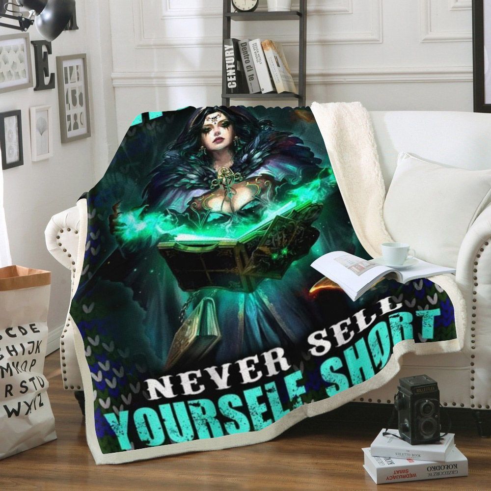 Witchy Christmas Sherpa Fleece Blanket