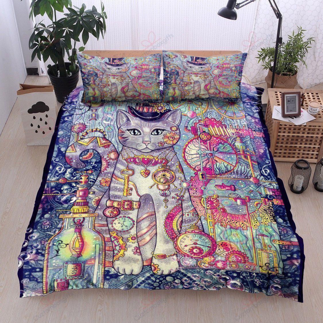 Wizard Cat Printed Bedding Set