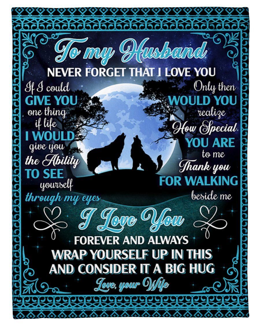 Woft Howling Wife To My Husband Thanks For Walking Beside Me Fleece Blanket Fleece Blanket