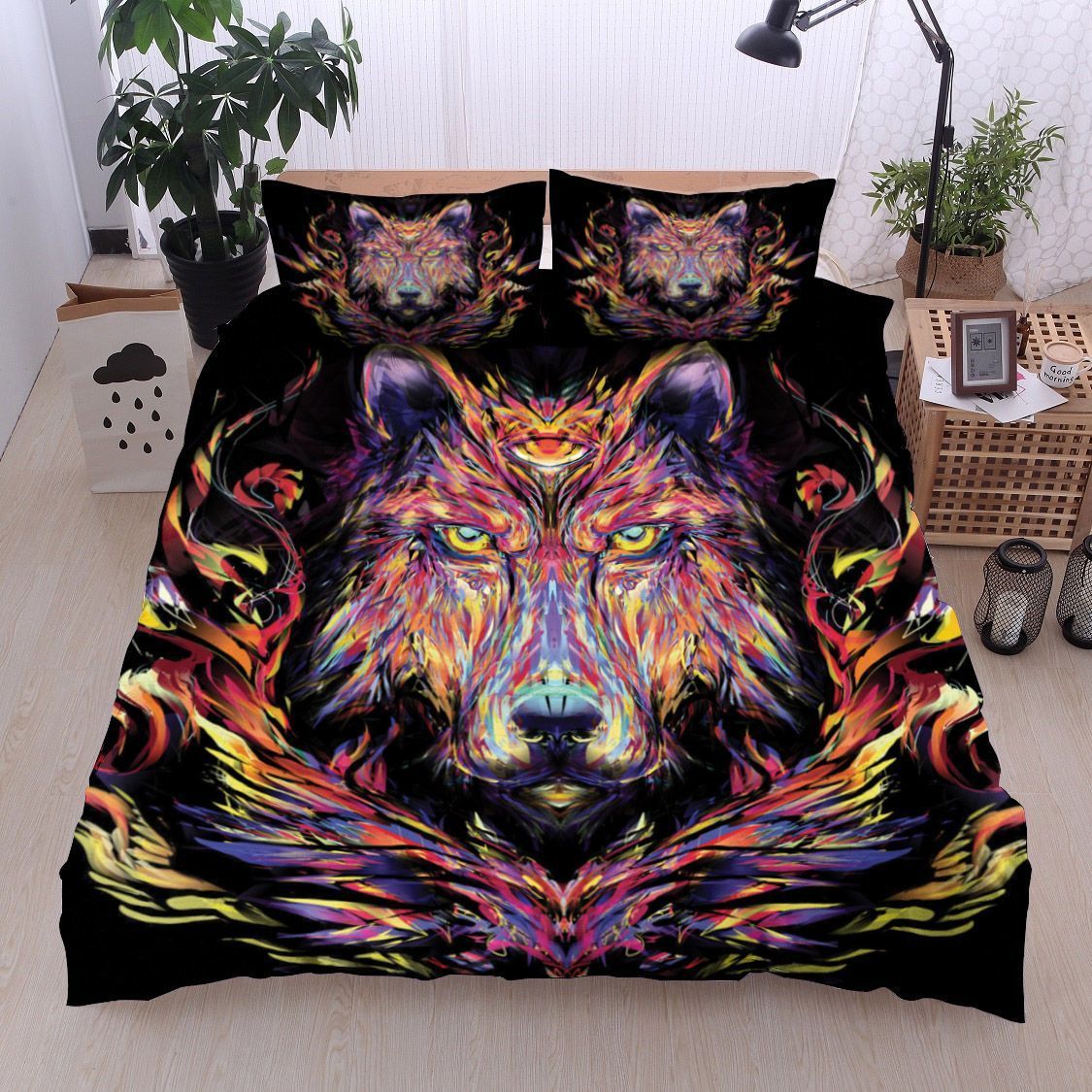 Wolf Abstract Bedding Set