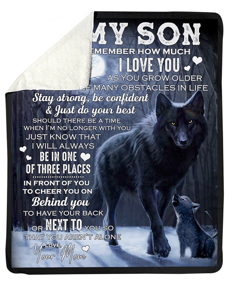 Wolf Always Remember How Much I Love U Son Fleece Blanket Sherpa Blanket