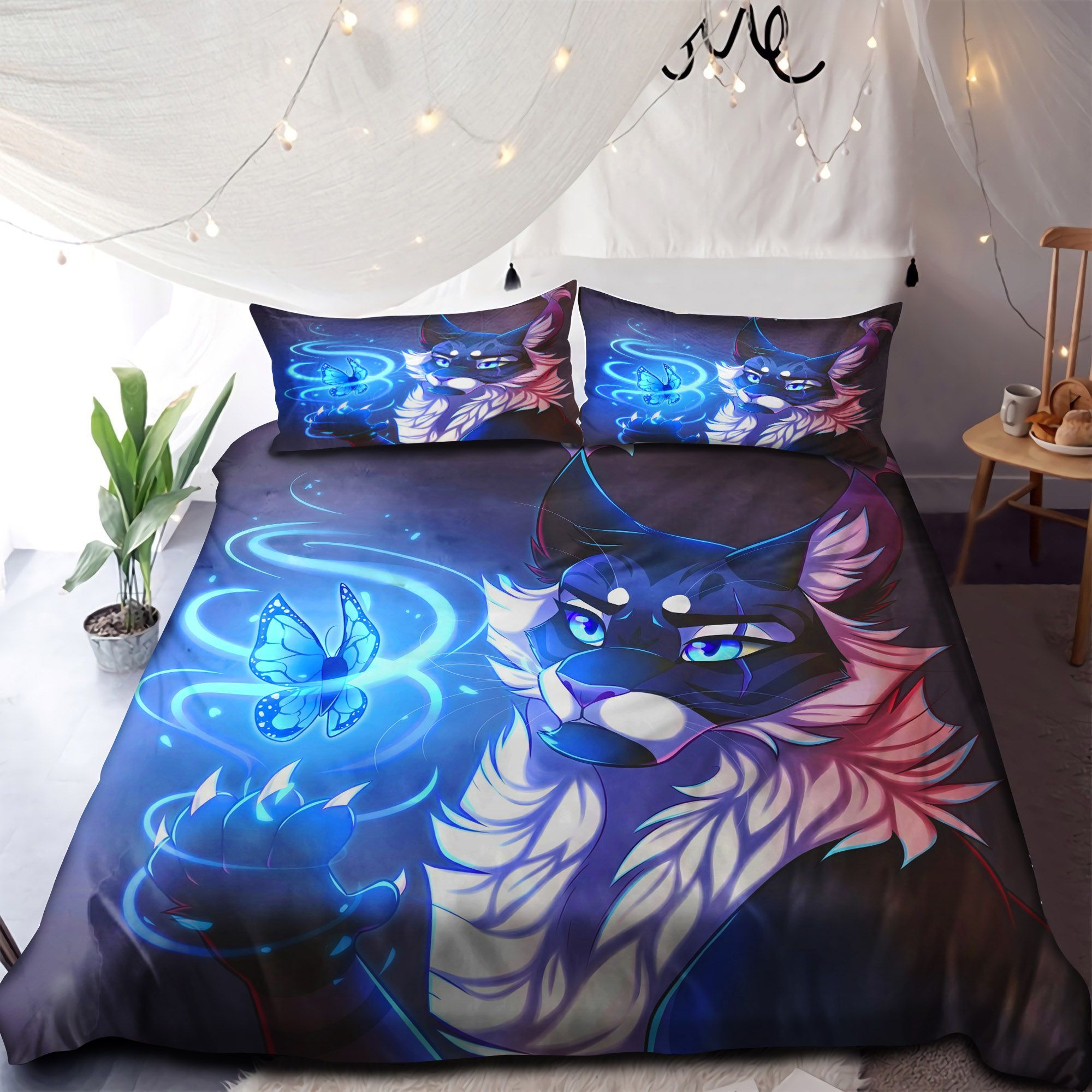 Wolf And Butterfly Bedding Set