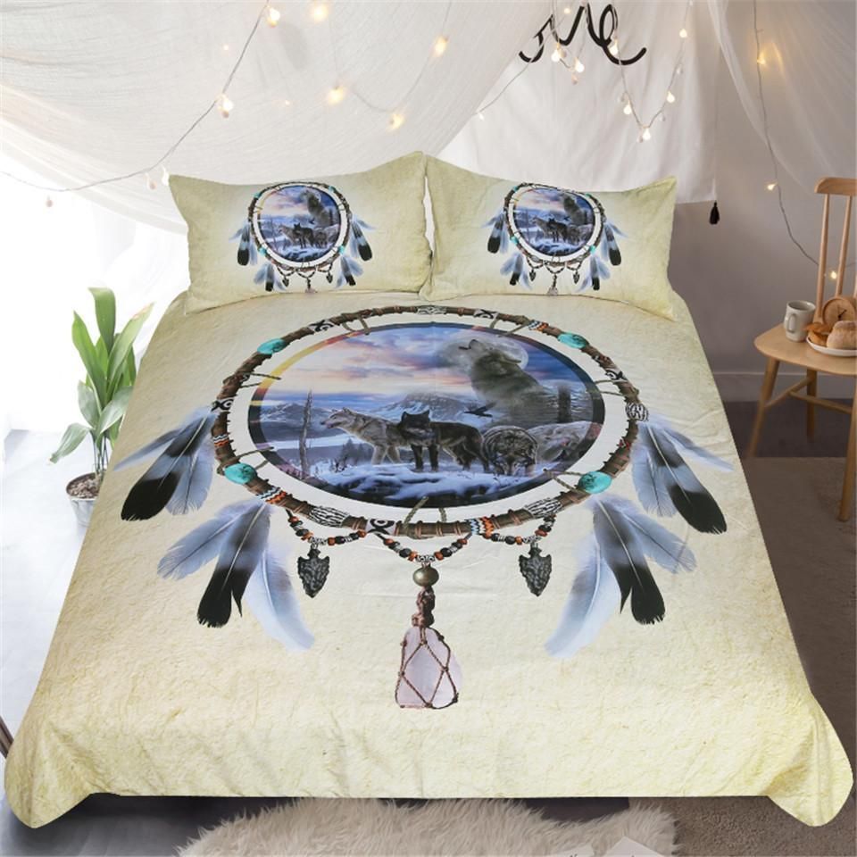 Wolf And Feather Dreamcatcher Bedding Set