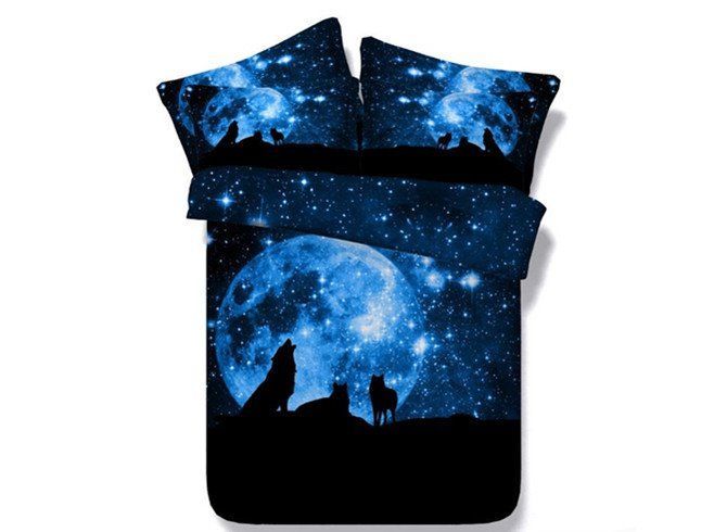 Wolf and Galaxy 3D Bedding Set