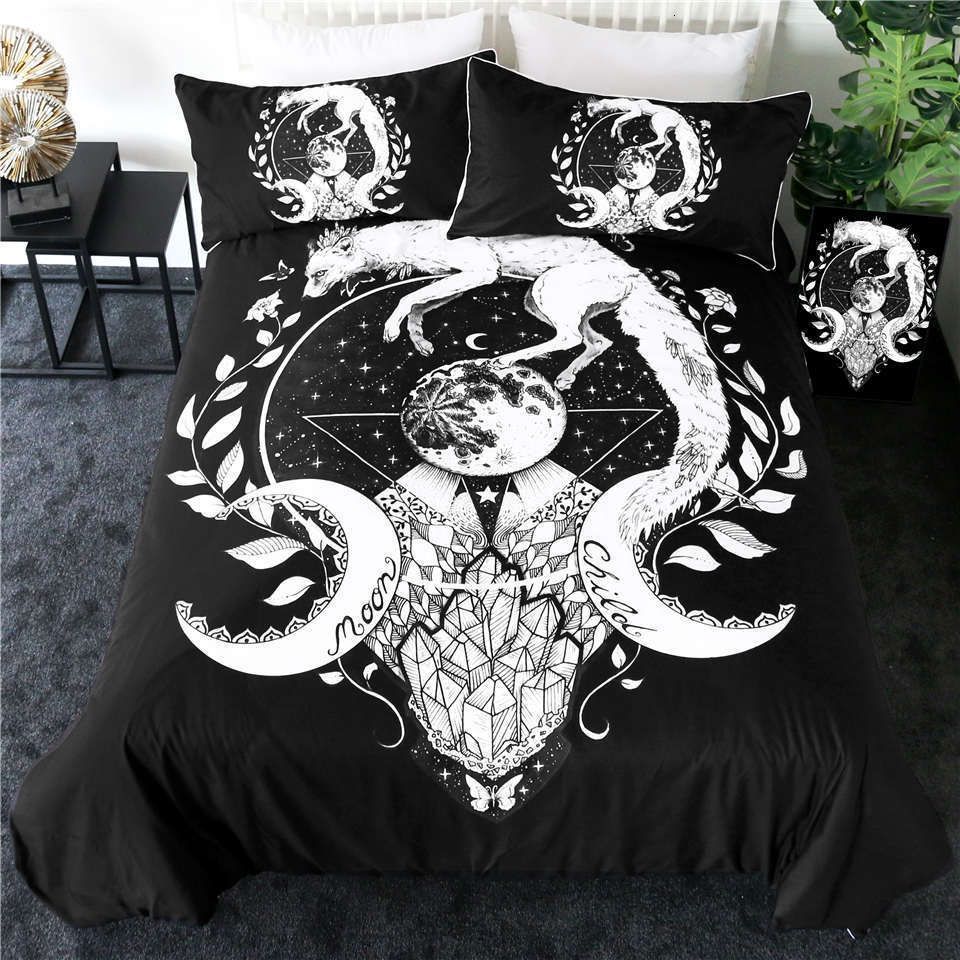 Wolf And Moon Bedding Set
