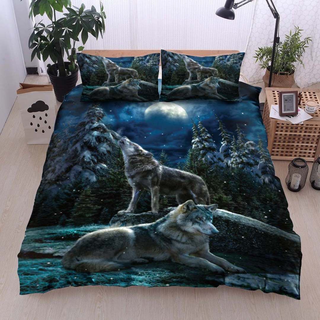 Wolf And Moon Bedding Set