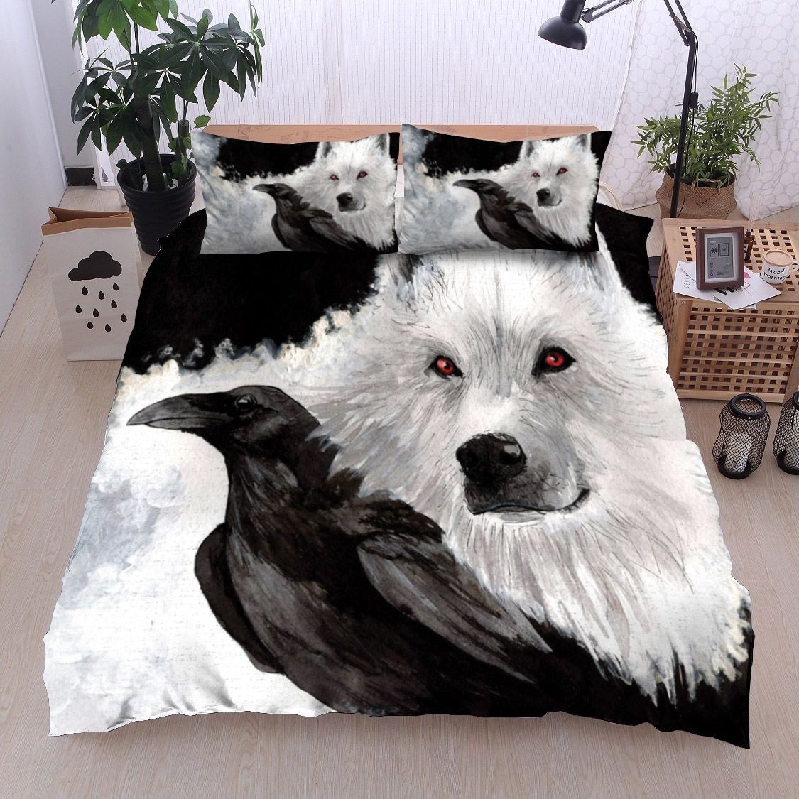 Wolf And Raven Bedding Set