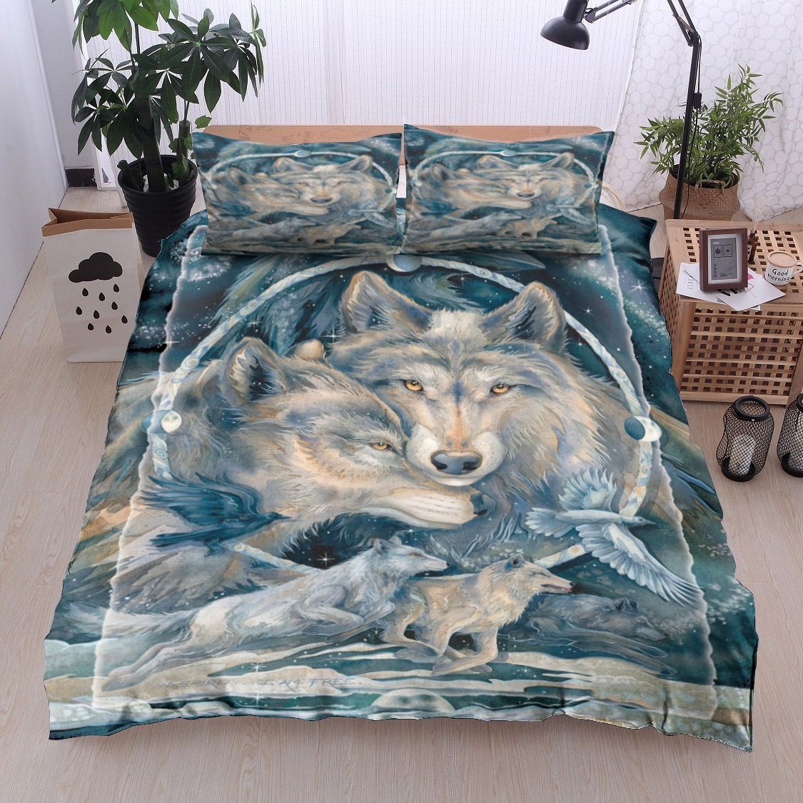 Wolf And Raven Spirit Bedding Set
