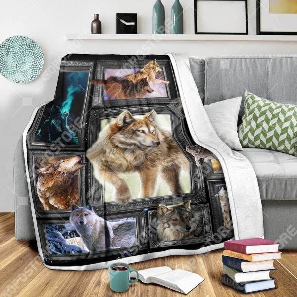 Wolf Art Sherpa Fleece Blanket
