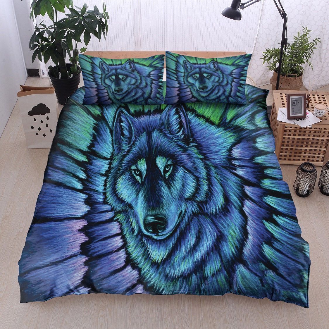 Wolf Aurora Bedding Set