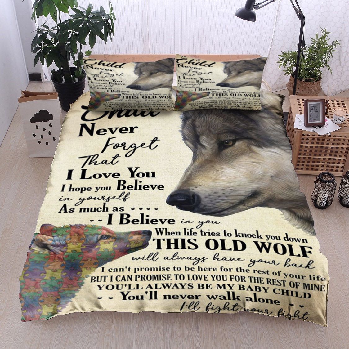 Wolf Autism To My Child Bedding Set