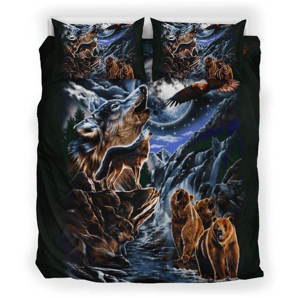 Wolf Bears Eagle Bedding Set