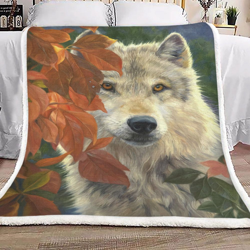 Wolf Beautiful Sherpa Fleece Blanket