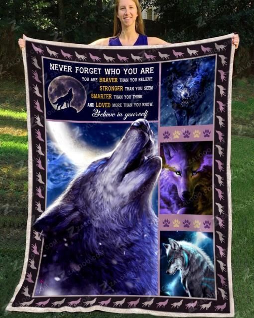 Wolf Believe In Yourself Sherpa Fleece Blanket