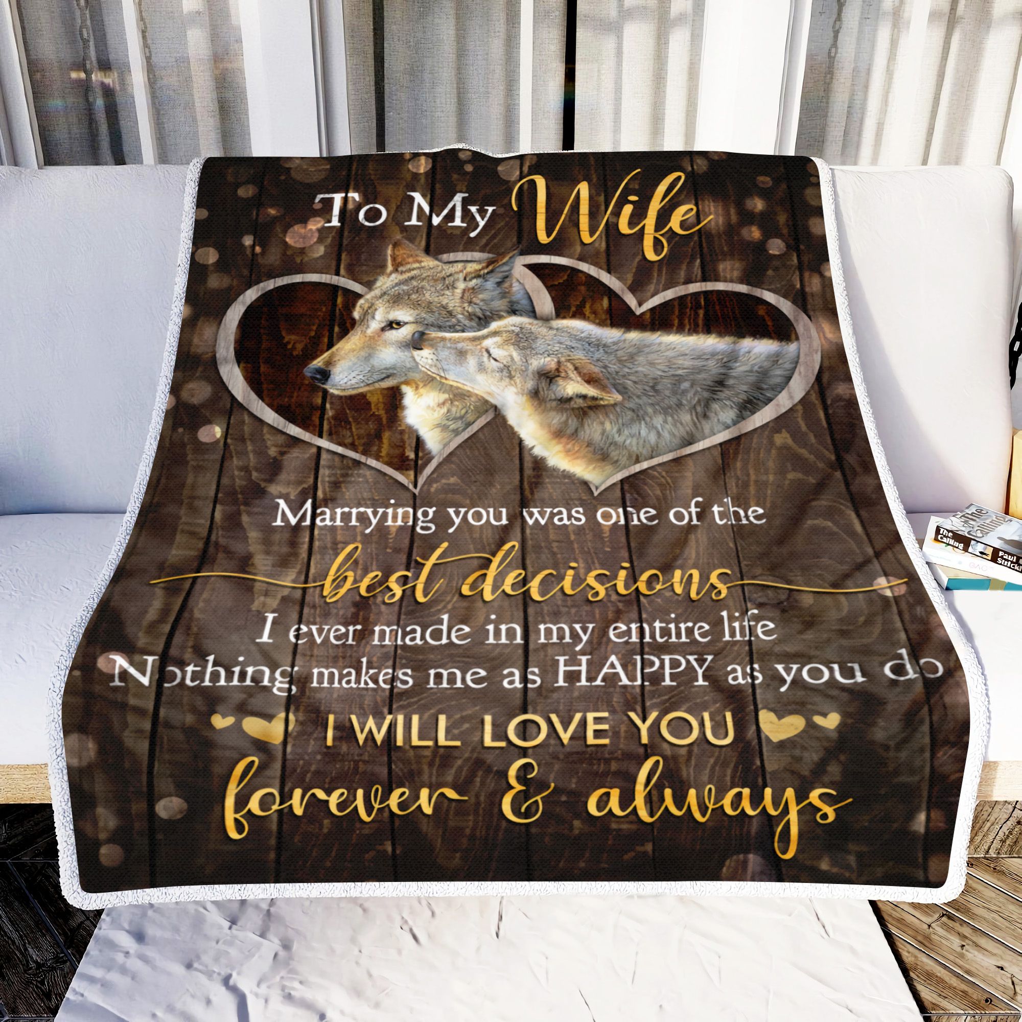 Wolf Best Decision Fleece Blanket