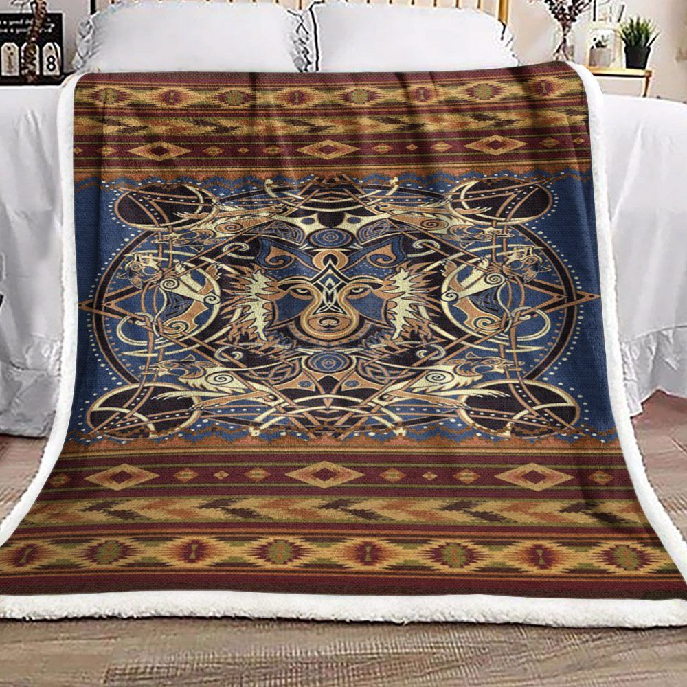 Wolf Sherpa Fleece Blanket