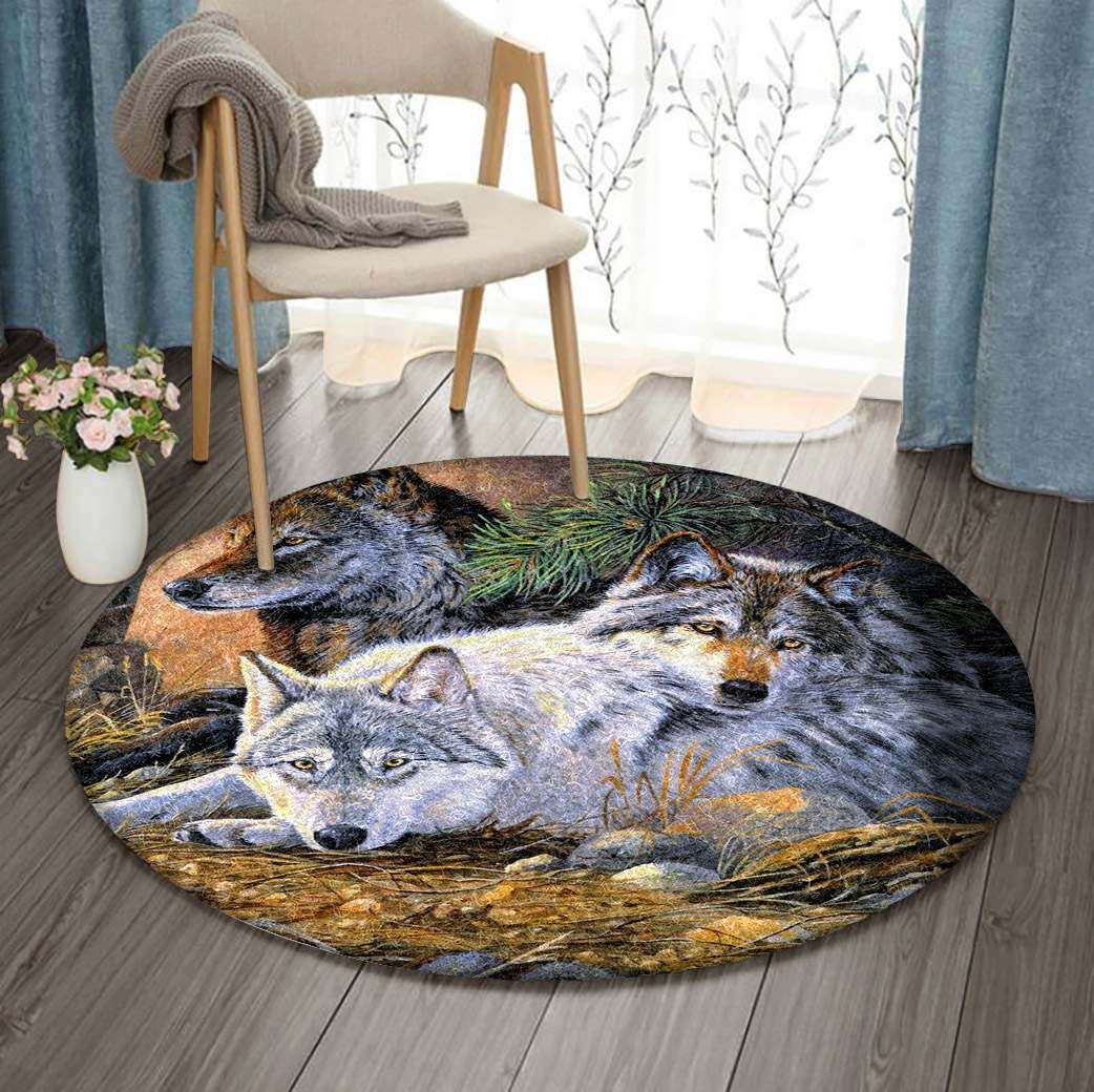 Wolf Round Carpet