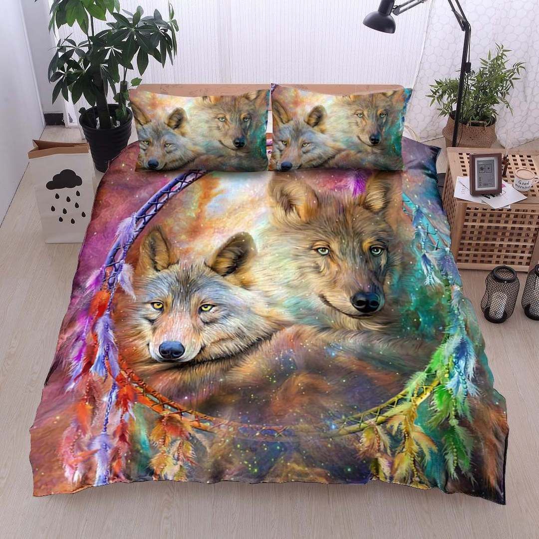 Wolf Twin Queen King Cotton Bed Sheets Spread Comforter Bedding Set