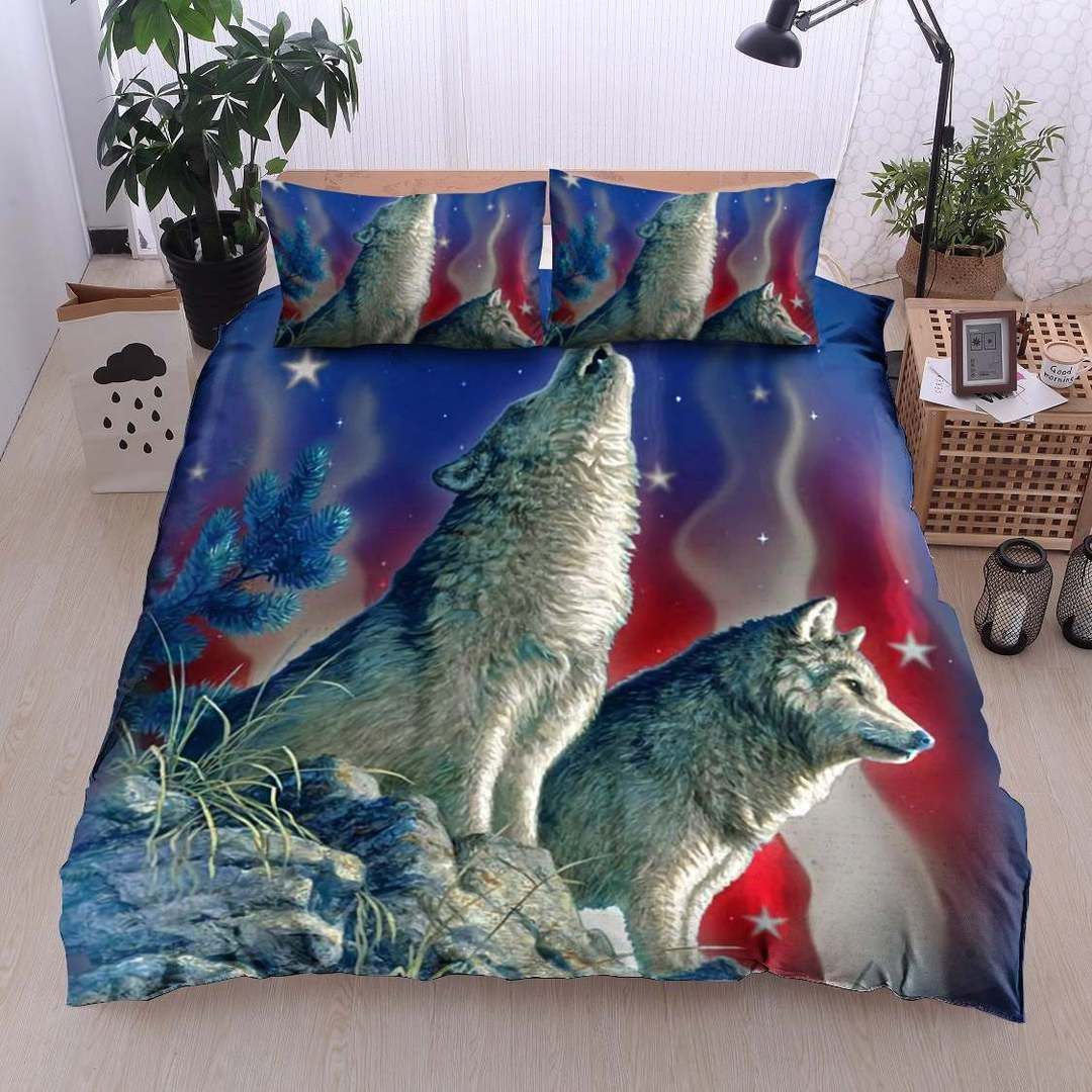 Wolf Twin Queen King Cotton Bed Sheets Spread Comforter Bedding Set